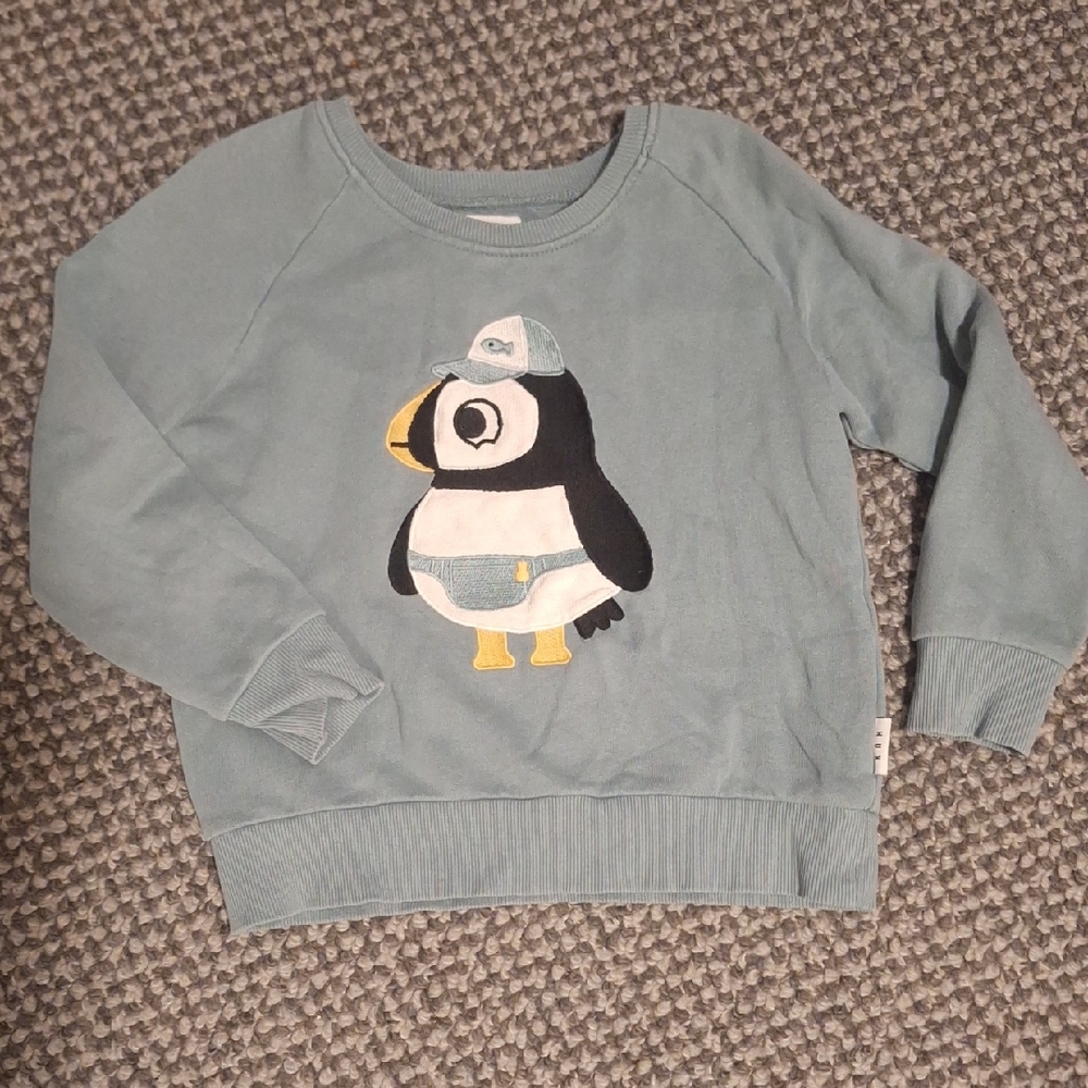 Huxbaby Blue Penguin Sweatshirt